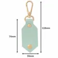 Mint green PU leather mini photo frame keychain with gold hardware, perfect bag charm gift. - Green