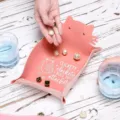 Cute pink cat leather dice rolling tray, foldable portable gaming storage tray for board games. - Pink