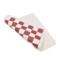 Échiquier souple en cuir PU portable tapis d'échecs avec grille rouge blanche et coordonnées. - Rouge Brun Blanc / 42*42cm