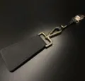 Clip per putter da golf in pelle PU portabile con parti metalliche per visiera sport. - Nero