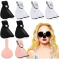 Protect your nose from UV rays with this stylish PU leather sunshade cover for outdoor sports. - Black