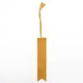 Yellow PU leather bookmark with tassel and string for reading book page marker stationery gift - Regular / Yellow