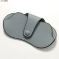 Grey PU leather glasses case portable folding sunglasses storage bag protective cover - Light Blue