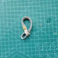 Grey PU leather bag connection buckle strap snap fastener keychain DIY accessory. - Gray