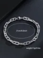 Bracciale da uomo in acciaio inossidabile design geometrico semplice regalo 21cm - Larghezza 0.8mm Lunghezza 21cm