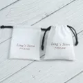 Weißer Baumwoll Kordelzug Schmuckbeutel Geschenkverpackung Staubbeutel für Zubehör. - 7x9cm