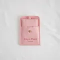 Ροζ βελούδινη θήκη κοσμημάτων με κουμπί πίεσης, μαλακή τσάντα αποθήκευσης δαχτυλιδιών. - Σετ Πουγκί και Κάρτα / Ροζ