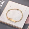 Edelstahl Panzerkette Armband Goldfarben Blanko ID Gebogene Platte Stern Ausschnitt - Goldenes Stern Armband Mit Gebogener Platte