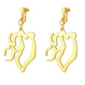 Gold clip-on earrings featuring a unique irregular silhouette, stylish Kpop jewelry design. - 05 Gold Demon Hunter Clip-on Earrings