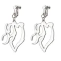 Silver clip-on earrings with abstract cutout pendant, stylish metal jewelry for women. - 06 Silver Demon Hunter Clip-on Earrings