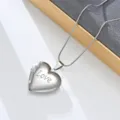 Stainless steel heart locket pendant necklace for women, elegant vintage style silver chain. - Love Engraved Heart (Style 10)