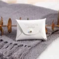 White PU Leather Envelope Jewelry Pouch Small Gift Storage Bag Ring Necklace Organizer - 7*5cm / White