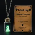 Leuchtende Geist Hund Glasflasche Halskette mit Adoptionszertifikat Halloween Schmuck Geschenk - Hunde-Stil