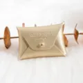 Gold PU Leather Envelope Jewelry Pouch Snap Button Ring Necklace Storage Bag Variant - 7*5cm / Gold