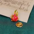 Cute little dragon fruit enamel lapel pin brooch badge for clothing jacket and scarf. - Dragon Fruit Pin
