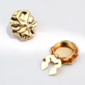 Gold irregular metal shirt button cufflink stylish metal snap fastener accessory - Irregular Wave Single Piece (ZK036) / 18K Gold / 1 Piece/Pack / Gold