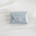 Custodia di stoccaggio in pelle PU grigia con bottone a pressione per gioielli e anelli. - 7*5cm / Azzurro