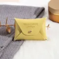 Mini custodia portaoggetti busta in pelle PU gialla bottone automatico gioielli anello SKU - 7*5cm / Giallo