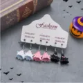 Σετ σκουλαρίκια φάντασμα Halloween, χαριτωμένα σκουλαρίκια από κράμα σε λευκό ροζ μαύρο. - Στυλ 2-009 (Συνδυασμός Τριών Ζευγαριών) / Σετ 3 ζευγών