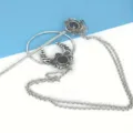 Vintage silver plated crescent moon hair stick gothic chain hair accessories for women - Antique Silver
