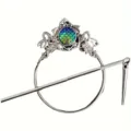 Viking retro mermaid scale hair pin gothic silver hair accessory for women elegant styling tool - Colorful Fish Scale Style / Antique Silver