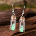 Leuchtende Geist Glasflasche Ohrringe Halloween Mini Glow Anhänger Schmuck Geschenk - Ohrringe / Klein (5x1.1cm)