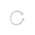 Silver-colored minimalist C-shaped ear cuff with round ball ends for non-pierced ears. - Silver (Double End Beads Style)