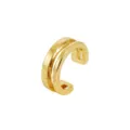 Elegant gold double-band ear cuff for women, minimalist non-pierced cartilage clip jewelry. - Double Layer Flat Line Style (1424) / Gold (Double Layer Flat Line Style)
