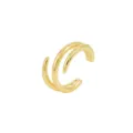 Gold double layer metal ear cuff detail, non pierced bone clip design, minimalist jewelry. - Double Layer Thin Line Style (1425) / Gold (Double Layer Thin Line Style)