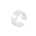 Silver hammered wide C-shaped ear cuff open metal minimalist fashion jewelry for women daily. - Silver (Wide Hammered Style)