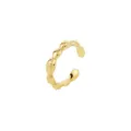 Gold C-shaped metal beaded ear cuff variant, minimalist geometric clip-on earring design. - Gold (Beaded Style)