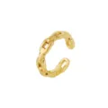 Gold chain ear cuff minimalist clip on earring fashionable geometric non pierced jewelry - Gold (Intertwined Chain Style)