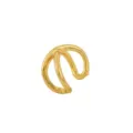 Minimalist gold geometric double line ear cuff for women, trendy non-pierced ear wrap jewelry. - Cross Geometric Style (1441) / Gold