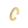 Gold rhinestone ear cuff, chic crystal clip-on earring variant, non-pierced ear jewelry item. - Gold (Rhinestone Style)