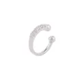 Silver Zirconia Ear Cuff Clip-on Minimalist Geometric Non-Pierced Earring for Women - Pave Rhinestone Bead Style (1433) / Silver