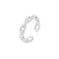Silver Chain Link Open Ear Cuff Minimalist Geometric Piercing Free Ear Bone Clip Jewelry Accessory - Silver (Intertwined Chain Style)