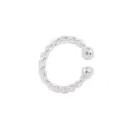 Silver twisted ear cuff non piercing minimal metal clip on earring daily jewelry style - Silver (Twisted Style)