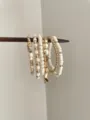 Bohemian multi-layer beaded bracelet detail, retro gold and white stacking accessory. - Style A White Stone (SL0539)