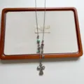 Punk sweet cool style cross pendant long beaded sweater chain fashion jewelry for women - Beaded Metal Cross Necklace (XL4900B)