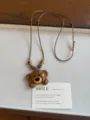 Korean ins style 3D acrylic brown bear pendant necklace with retro beads and leather cord accessory. - Brown Bear Wax Cord Style (XL5054B)