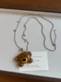 Cute brown bear pendant necklace with pearl and star bead chain, fashion accessories. - Brown Bear Chain Style (XL5054C)