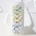 Set of 4 charming fabric bow hair clips for kids featuring floral and mint green patterns. - Fresh Mint Green Style (2) / 4 Pcs Pack / Mint Green/Floral/Blue Plaid Set