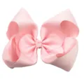 Large 8 inch light pink grosgrain ribbon hair bow clip for girls hair accessories - Pink (Color 123)