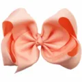 Large 8-inch peach pink grosgrain ribbon hair bow clip for girls and women accessories - Light Pink (Color 203)