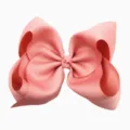Elegant large 8-inch pink grosgrain ribbon hair bow clip for girls' hair styling. - Pale Pink (Color 161)