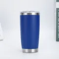 Μπλε θερμός 20oz από ανοξείδωτο ατσάλι με μόνωση κενού και διαφανές καπάκι - Σκούρο μπλε