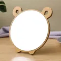 Minimalist bear-shaped wooden tabletop vanity makeup mirror for bedroom or dorm desk - Deer Shape Mirror / S