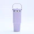 Gobelet isotherme en acier inoxydable violet lavande de 30 oz avec poignée de transport - 30oz / Violet