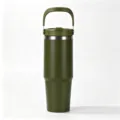Gobelet en acier inoxydable isolé sous vide vert olive 30 oz avec poignée - 30oz / Vert
