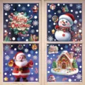 Weihnachtsfensteraufkleber mit Schneemann, Weihnachtsmann und Schneeflocken für die Party. - 4-Stile Kombination (BQ482+486+488+491)